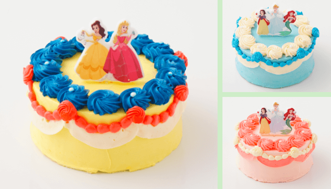 ディズニープリンセス色が選べるケーキ